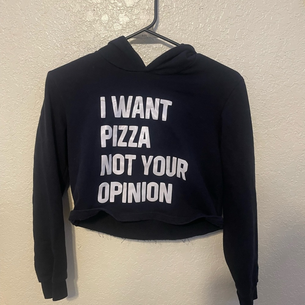 Cropped graphic hoodie